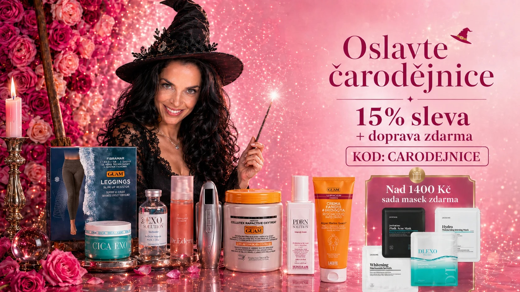 Oslavte čarodějnice — 15 % sleva, doprava zdarma a sada masek nad 1400 Kč s kódem CARODEJNICE