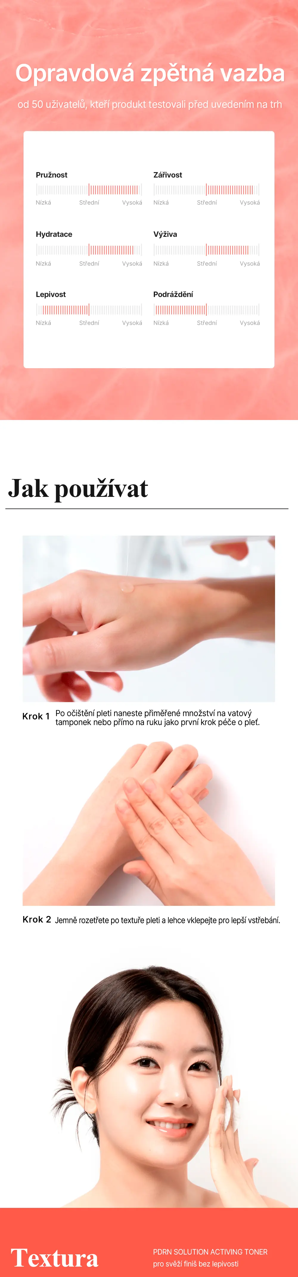 PDRN Aktivační tonikum s lososí DNA – ruka s kapkou